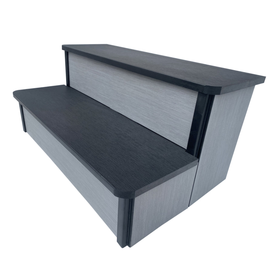 Internal Spa Step Jacuzzi® Two Tier Spa Steps – Brushed Grey Safe & Non‑Slip Spa Entry ...